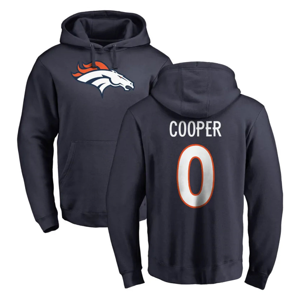 My Store D.Broncos #0 Jonathon Cooper Player Navy Pullover Hoodie Limited Stitched Jerseys