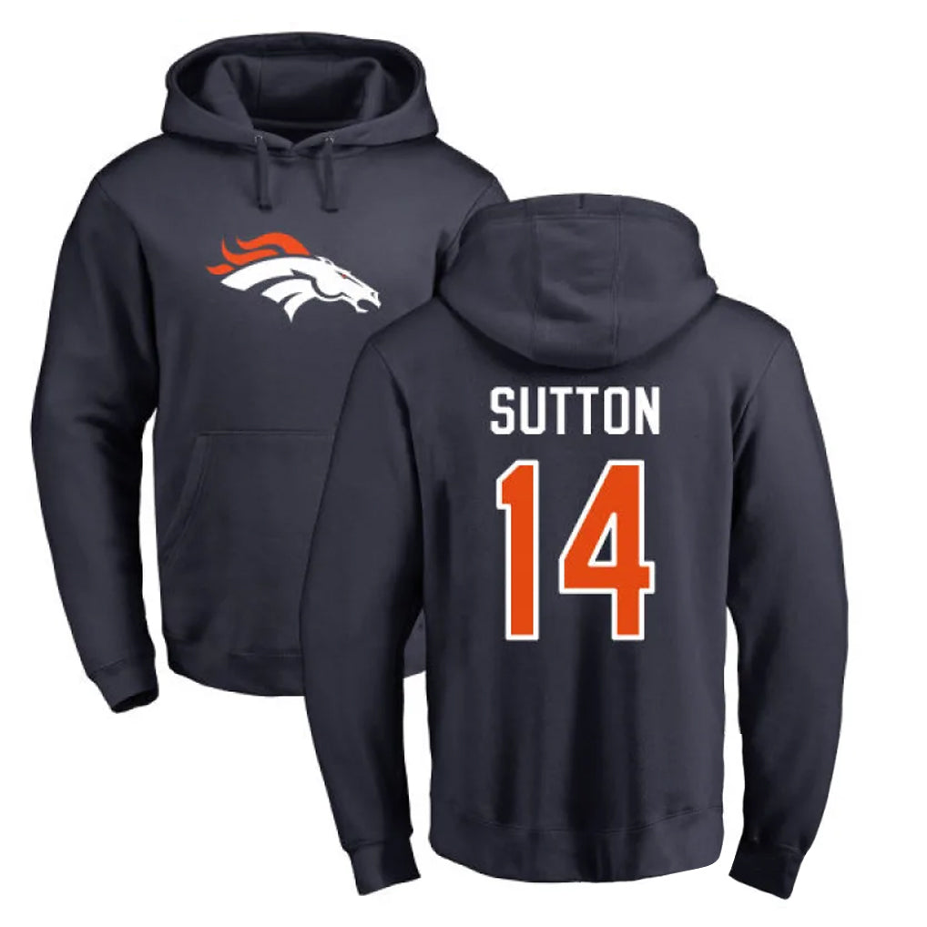My Store D.Broncos #14 Courtland Sutton Player Navy Pullover Hoodie Limited Stitched Jerseys