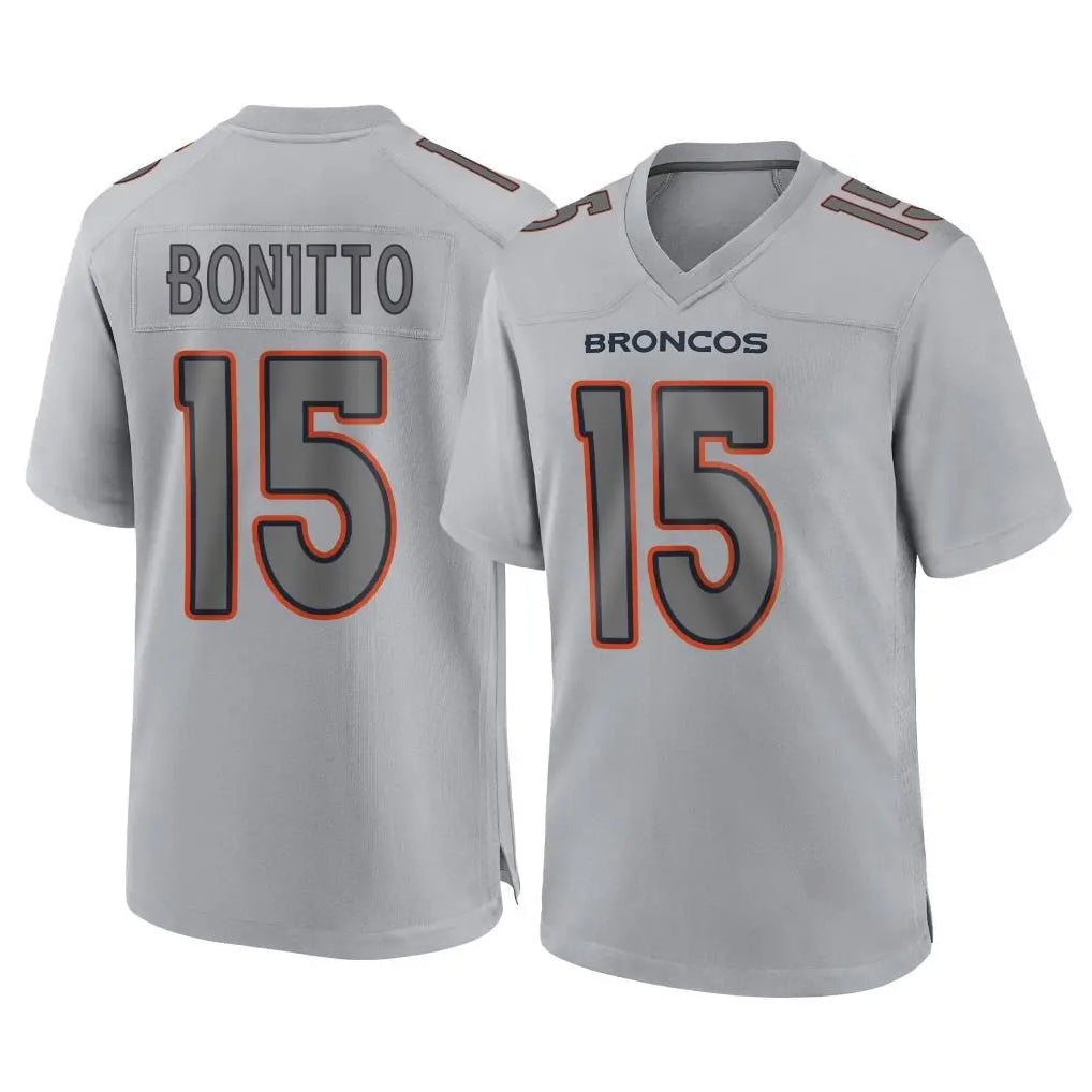 My Store D.Broncos #15 Nik Bonitto Player Gray Atmosphere Fashion Limited Game Stitched Jerseys