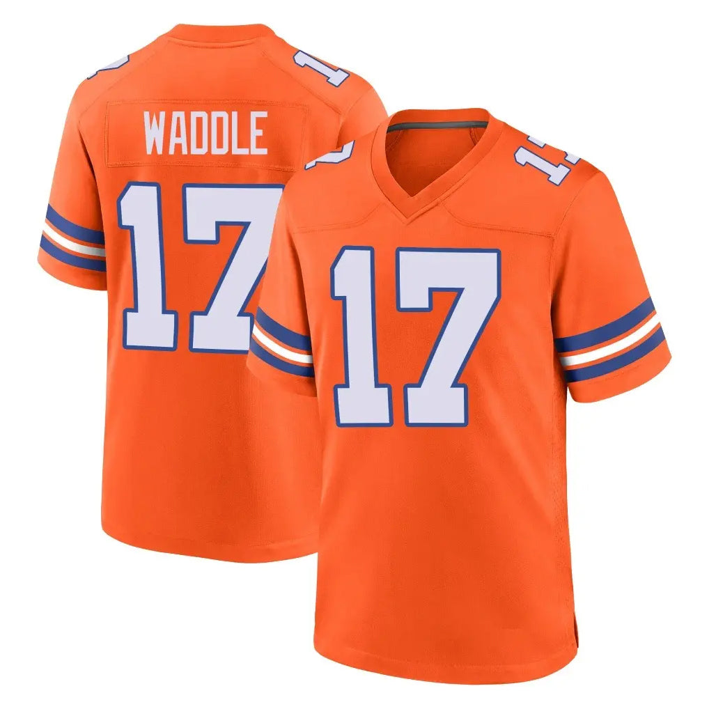 My Store D.Broncos #17 Jaylen Waddle Player Orange Alternate Collection Throwback Game Stitched Jerseys