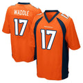My Store D.Broncos #17 Jaylen Waddle Player Orange Color Home Game Stitched Jerseys