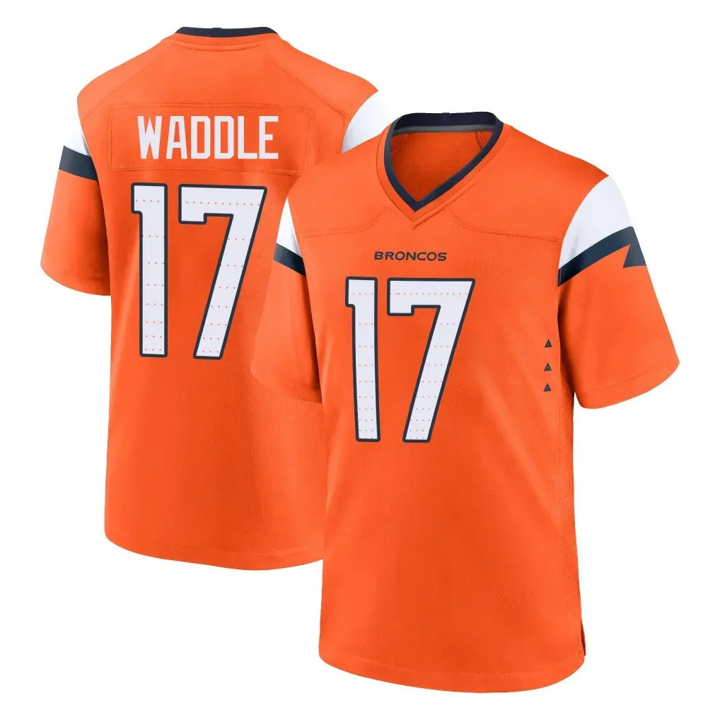 My Store D.Broncos #17 Jaylen Waddle Player Orange Home Game Stitched Jerseys