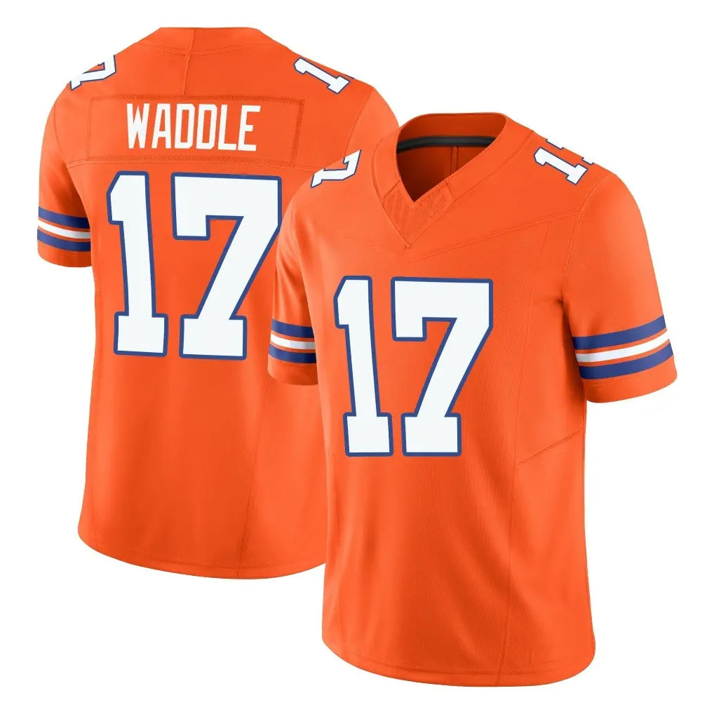 My Store D.Broncos #17 Jaylen Waddle Player Orange Limited Alternate Vapor F.U.S.E. Throwback Game Stitched Jerseys