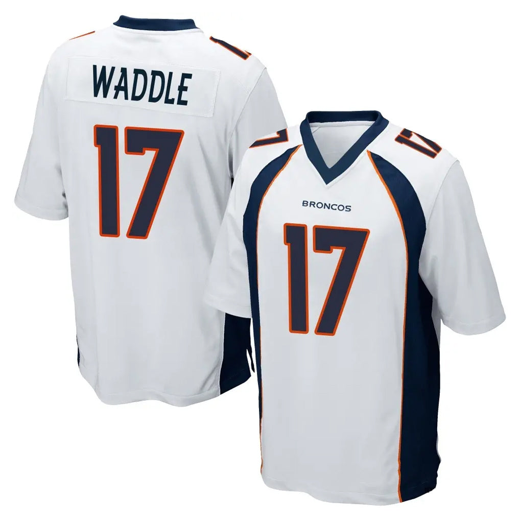 My Store D.Broncos #17 Jaylen Waddle Player White Game Stitched Jerseys