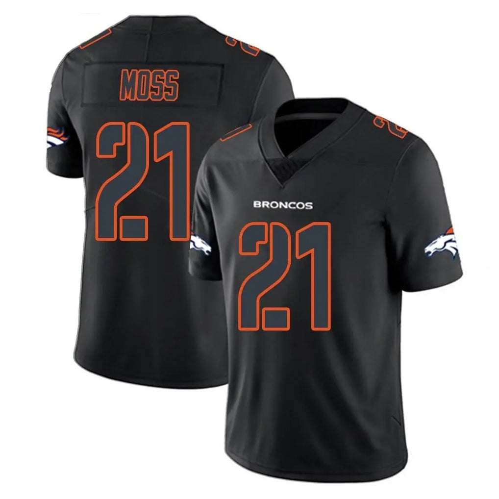My Store D.Broncos #21 Riley Moss Player Black Impact Limited Game Stitched Jerseys