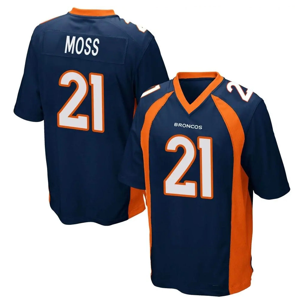 My Store D.Broncos #21 Riley Moss Player Navy Game Stitched Jerseys
