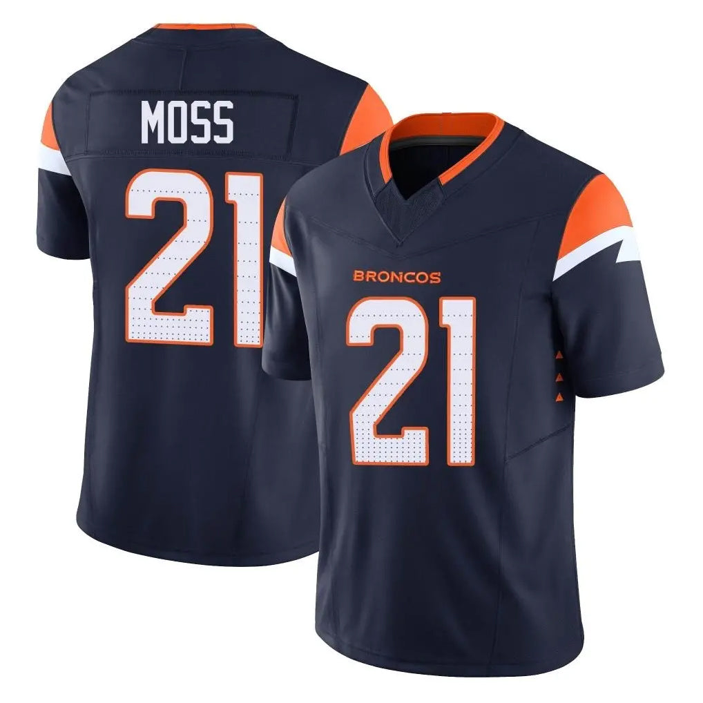 My Store D.Broncos #21 Riley Moss Player Navy Limited Vapor F.U.S.E. Home Game Stitched Jerseys