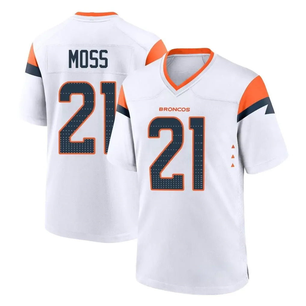 My Store D.Broncos #21 Riley Moss Player White Home Game Stitched Jerseys
