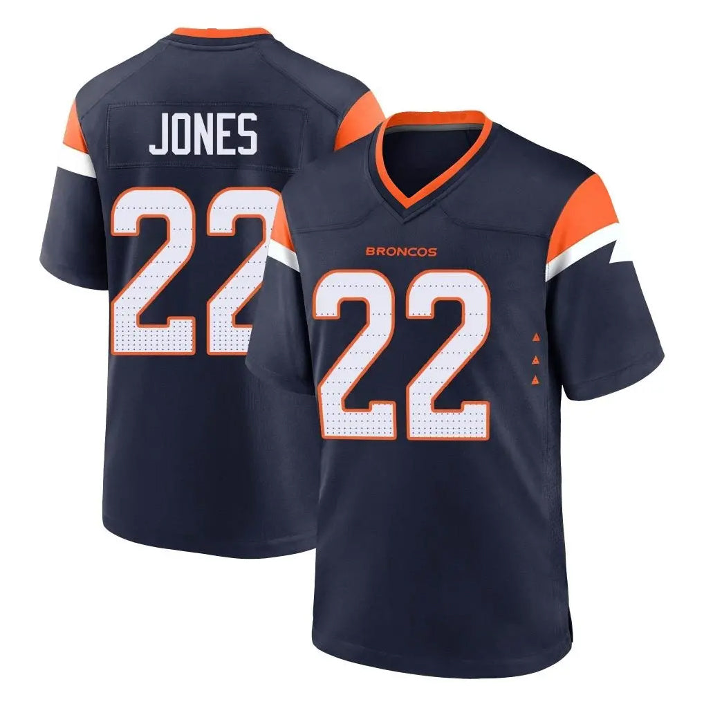 My Store D.Broncos #22 Brandon Jones Player Navy Home Game Stitched Jerseys