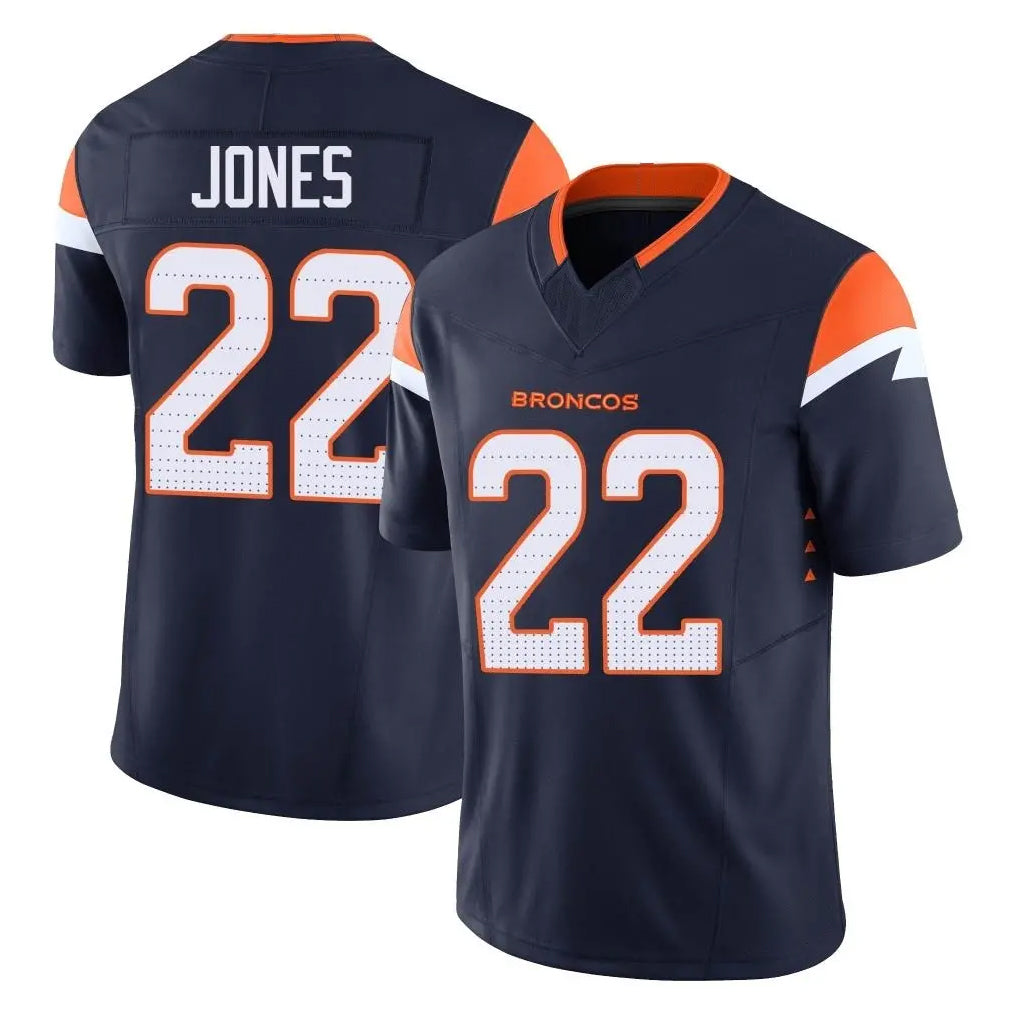 My Store D.Broncos #22 Brandon Jones Player Navy Limited Vapor F.U.S.E. Home Game Stitched Jerseys