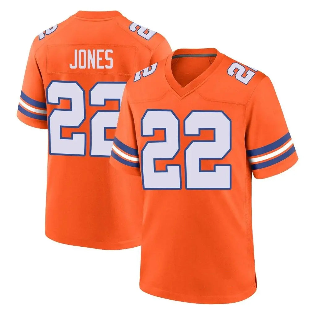 My Store D.Broncos #22 Brandon Jones Player Orange Alternate Collection Throwback Game Stitched Jerseys