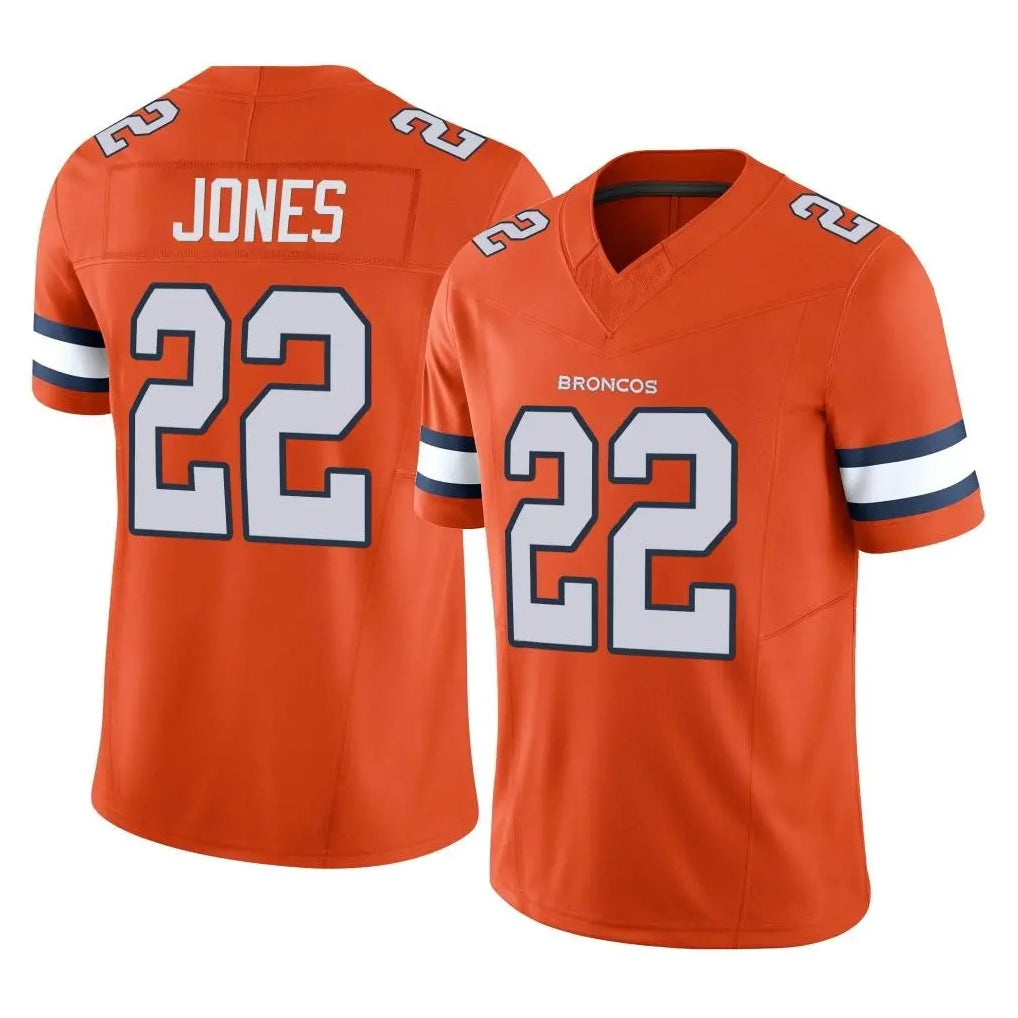 My Store D.Broncos #22 Brandon Jones Player Orange Limited Alternate Vapor F.U.S.E. Throwback Game Stitched Jerseys