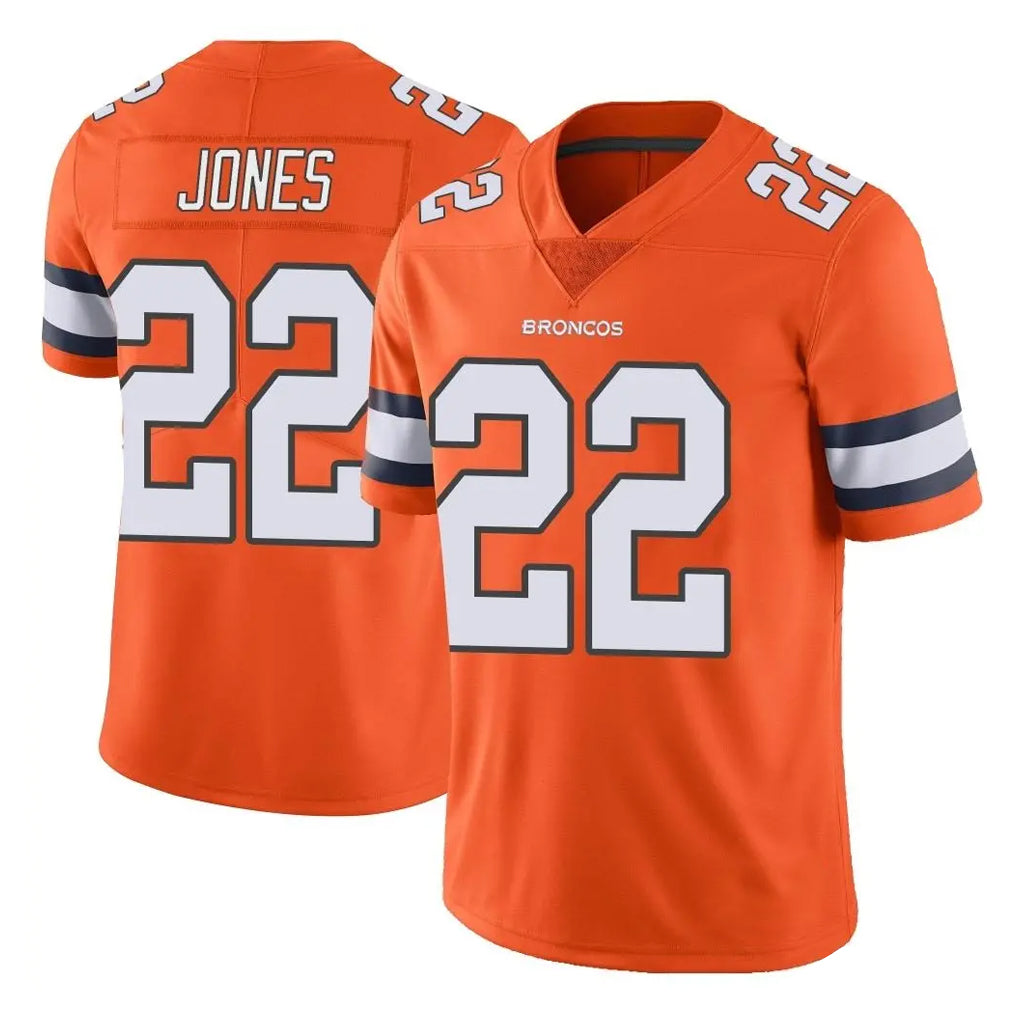 My Store D.Broncos #22 Brandon Jones Player Orange Vapor Untouchable Limited Home Game Stitched Jerseys