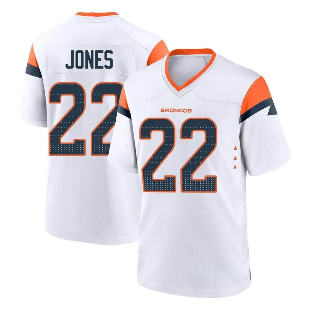 My Store D.Broncos #22 Brandon Jones Player White Home Game Stitched Jerseys