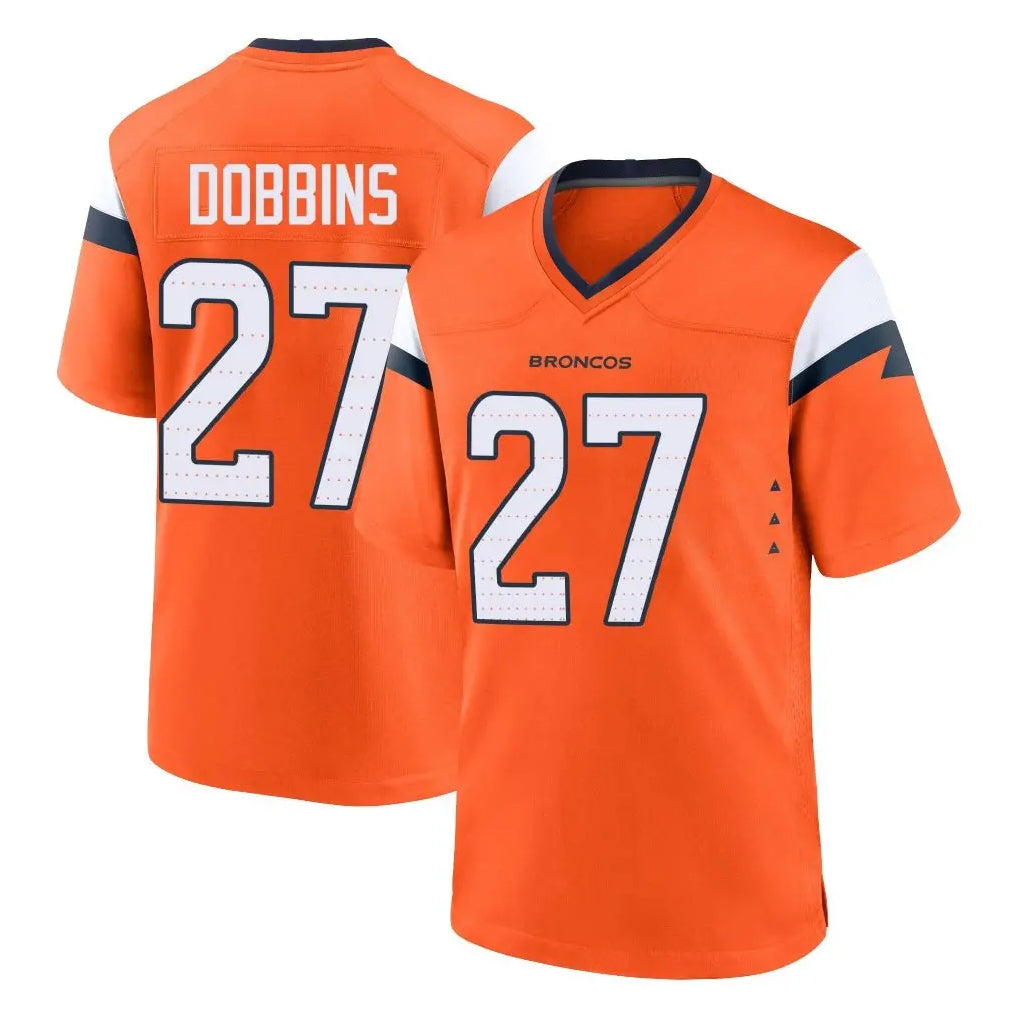 My Store D.Broncos #27 J.K. Dobbins Player Orange Home Game Stitched Jerseys