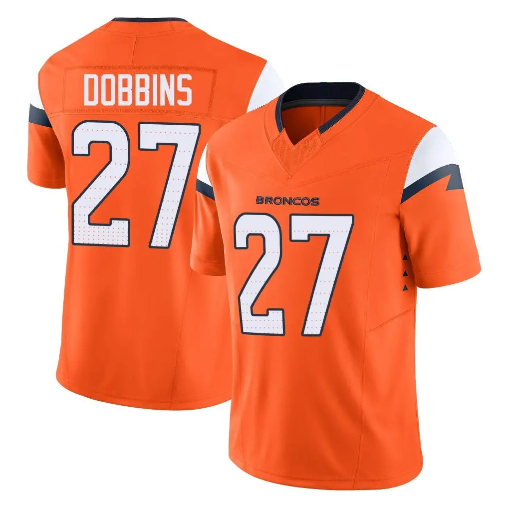 My Store D.Broncos #27 J.K. Dobbins Player Orange Vapor F.U.S.E. Limited Home Game Stitched Jerseys