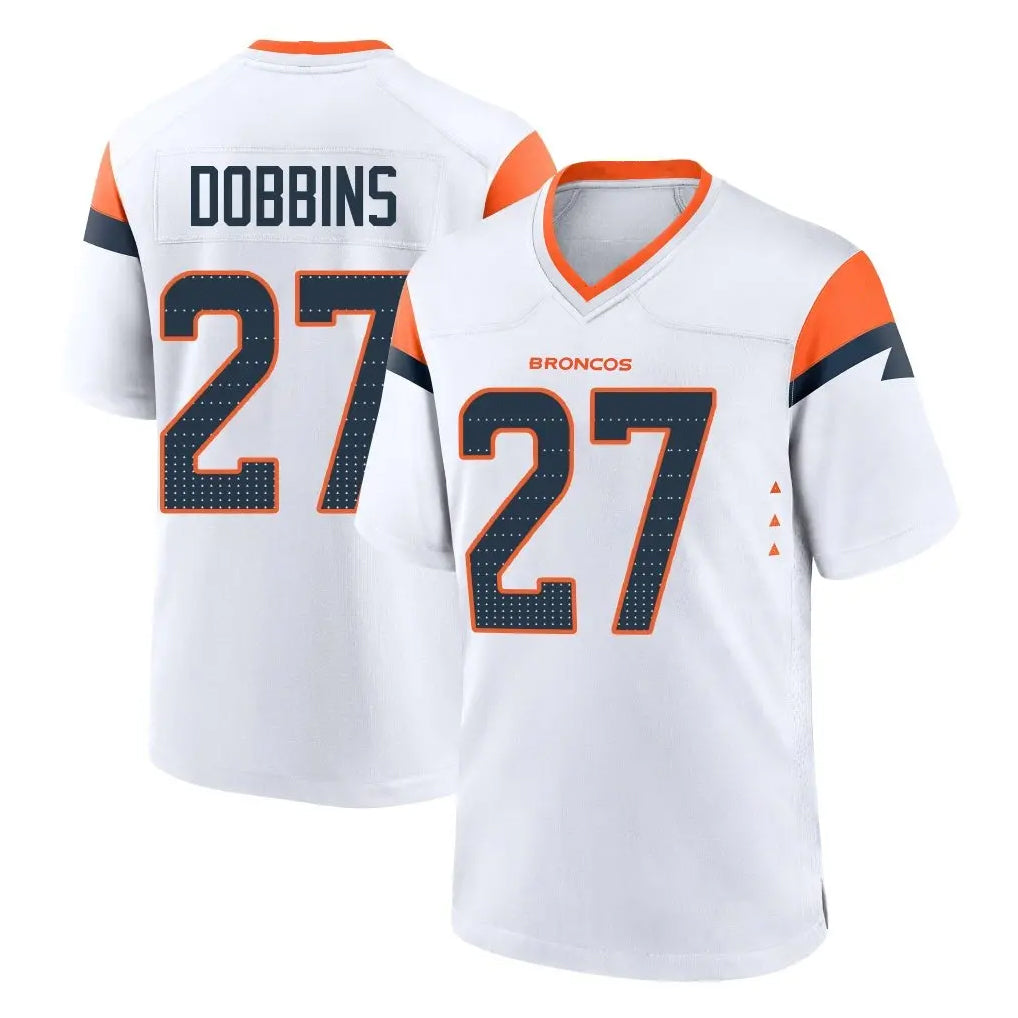My Store D.Broncos #27 J.K. Dobbins Player White Home Game Stitched Jerseys