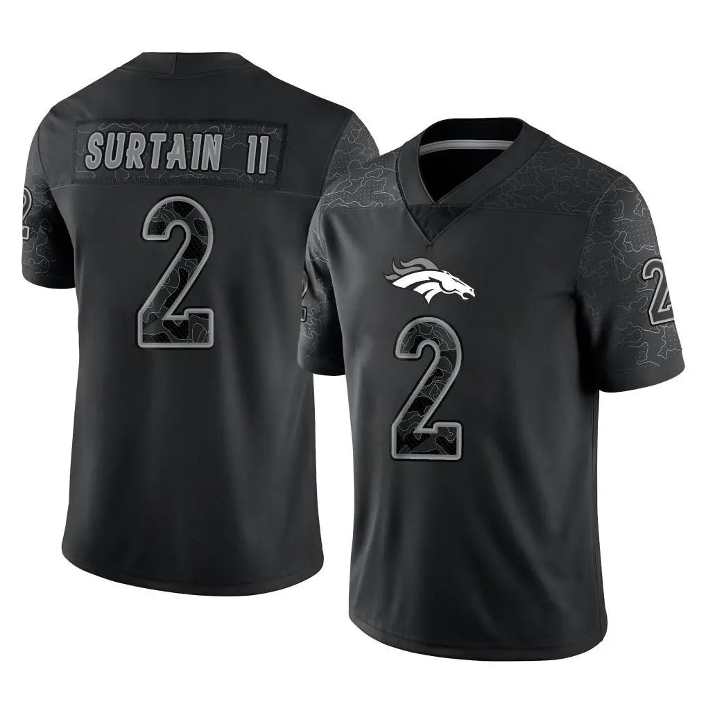 My Store D.Broncos #2 Pat Surtain II Player Black Reflective Limited Stitched Jerseys