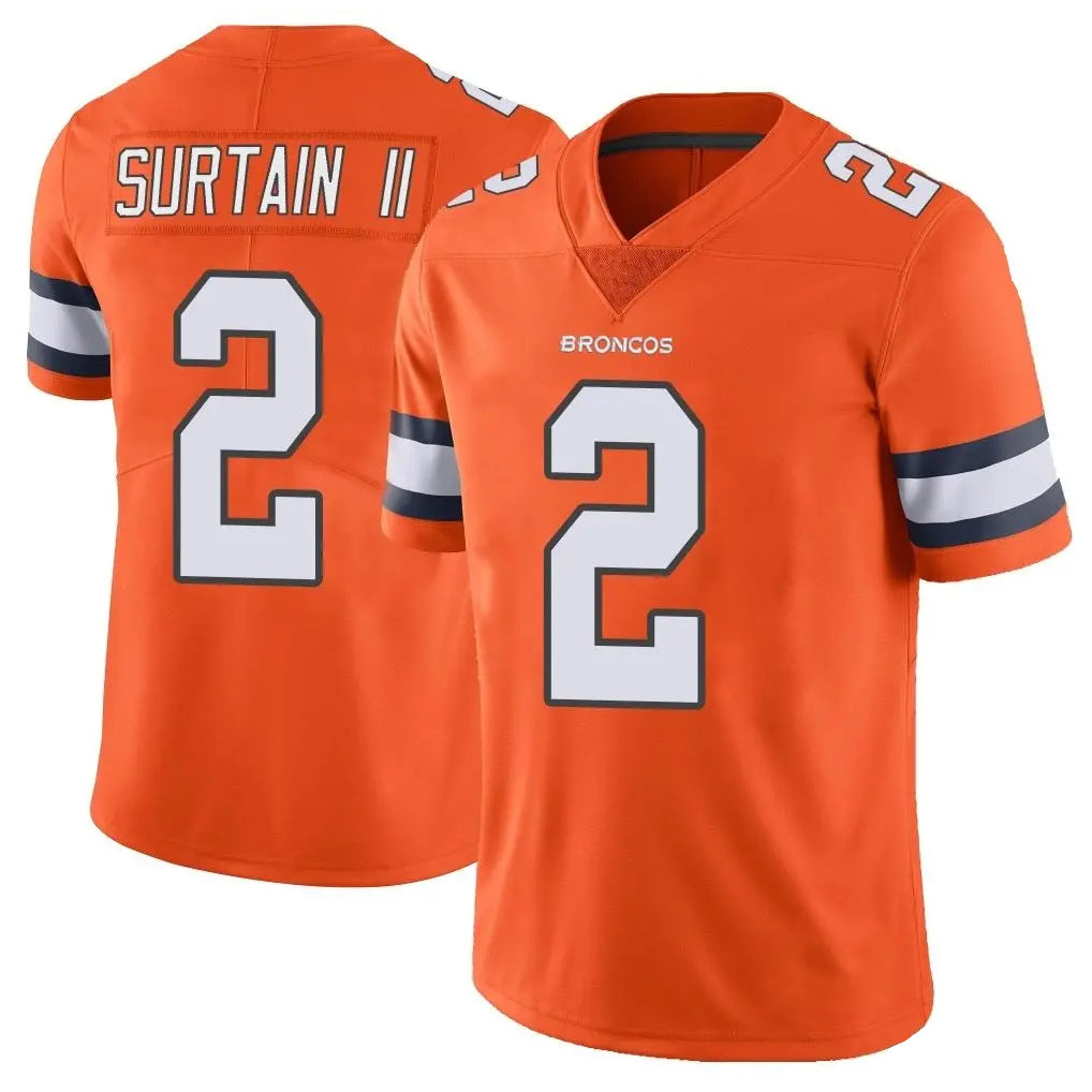 My Store D.Broncos #2 Pat Surtain II Player Orange Vapor Untouchable Limited Home Game Stitched Jerseys
