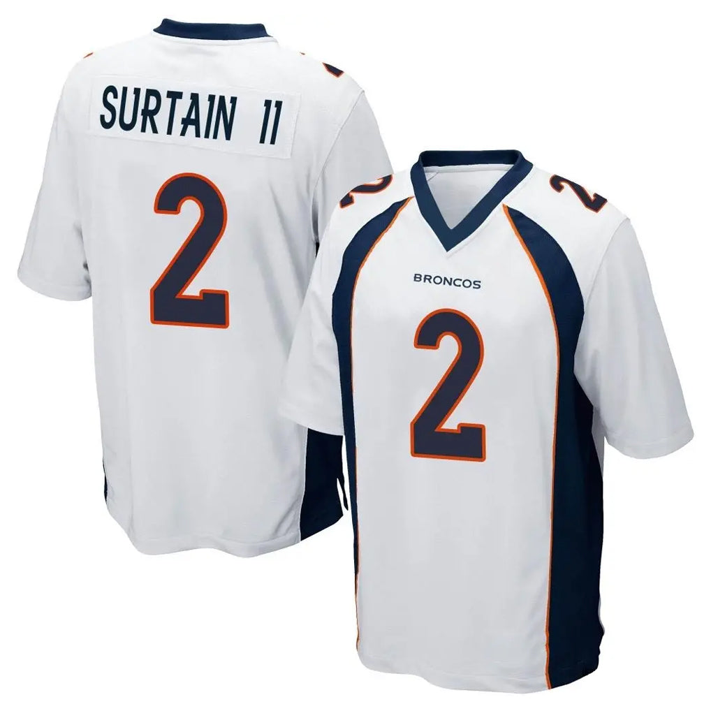 My Store D.Broncos #2 Pat Surtain II Player White Game Stitched Jerseys