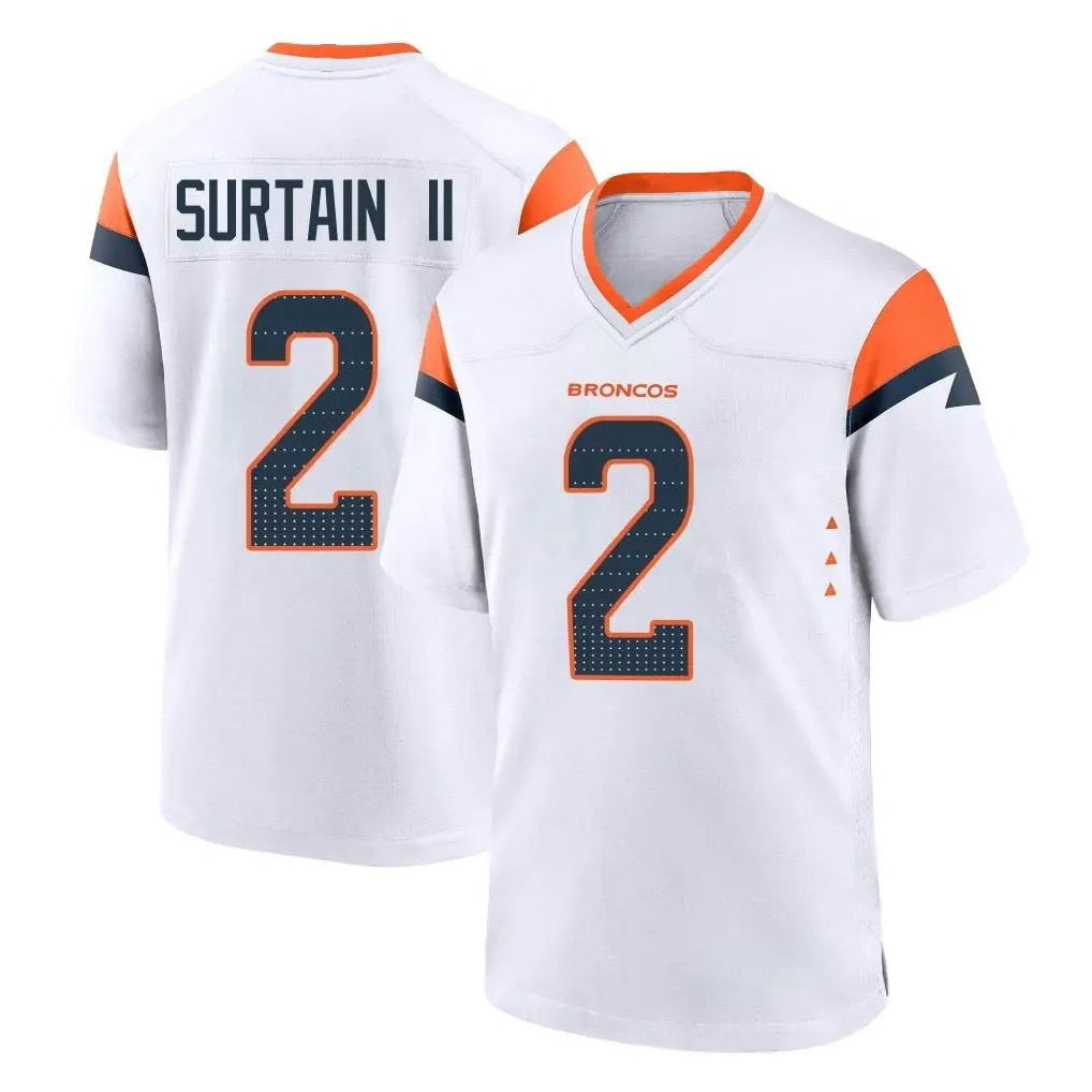My Store D.Broncos #2 Pat Surtain II Player White Home Game Stitched Jerseys