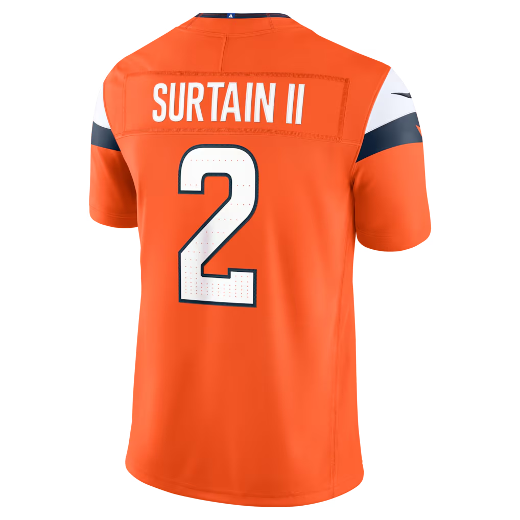 My Store D.Broncos #2 Patrick Surtain II Orange Team Vapor F.U.S.E. Stitched Limited Jerseys
