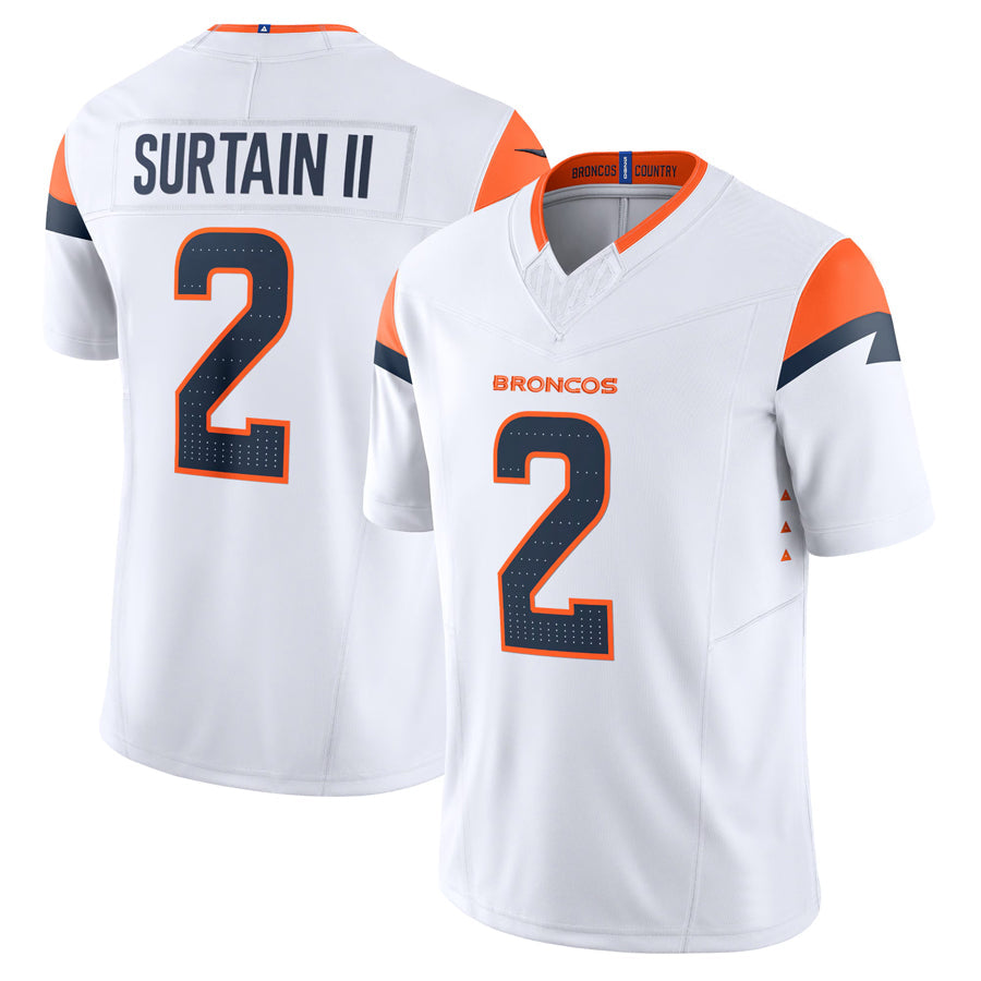 My Store D.Broncos #2 Patrick Surtain II Player White Vapor F.U.S.E. Limited Stitched Jerseys