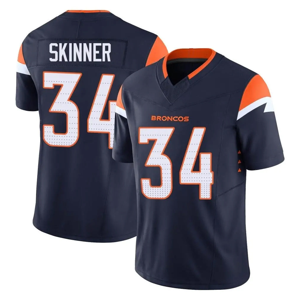 My Store D.Broncos #34 JL Skinner Player Navy Limited Vapor F.U.S.E. Home Game Stitched Jerseys