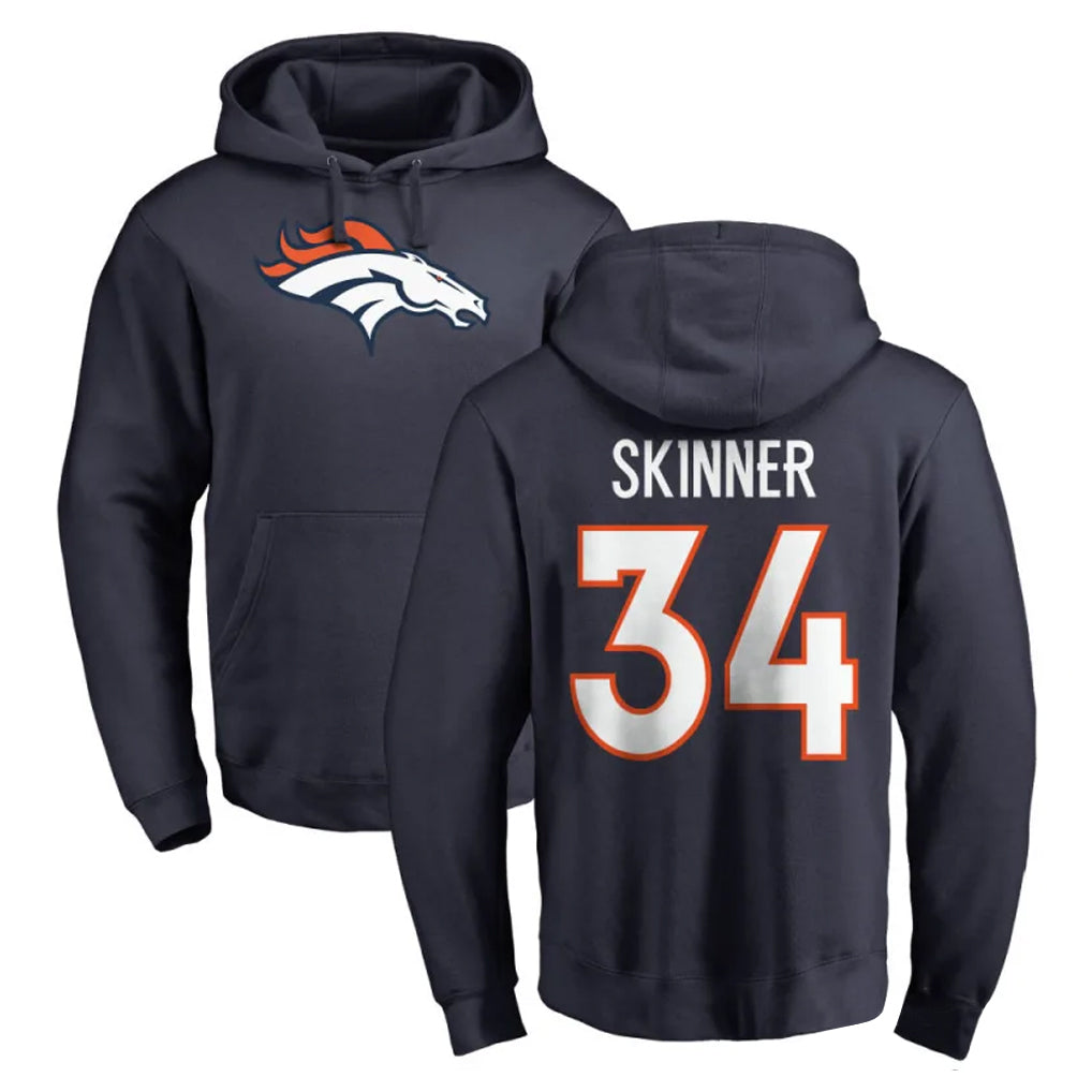 My Store D.Broncos #34 JL Skinner Player Navy Pullover Hoodie Limited Stitched Jerseys