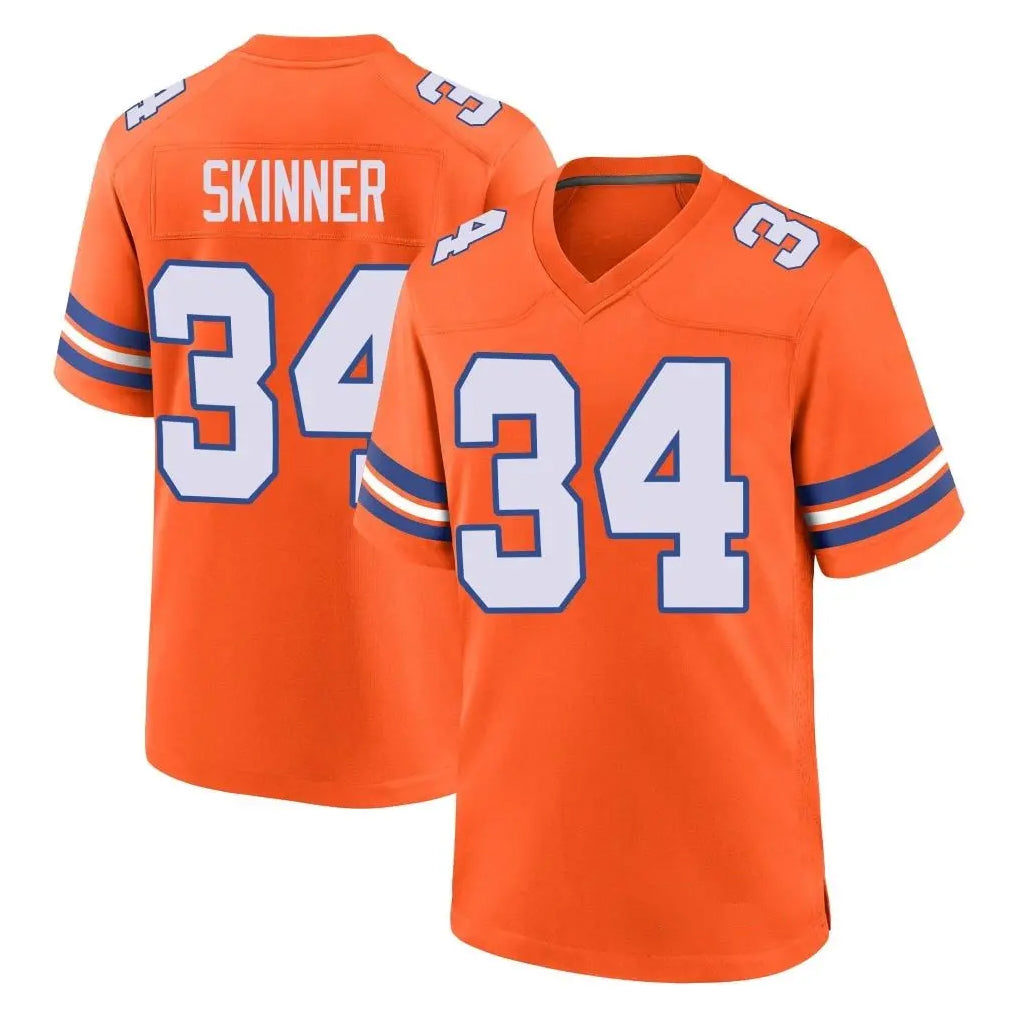My Store D.Broncos #34 JL Skinner Player Orange Alternate Collection Throwback Game Stitched Jerseys