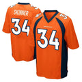 My Store D.Broncos #34 JL Skinner Player Orange Color Home Game Stitched Jerseys