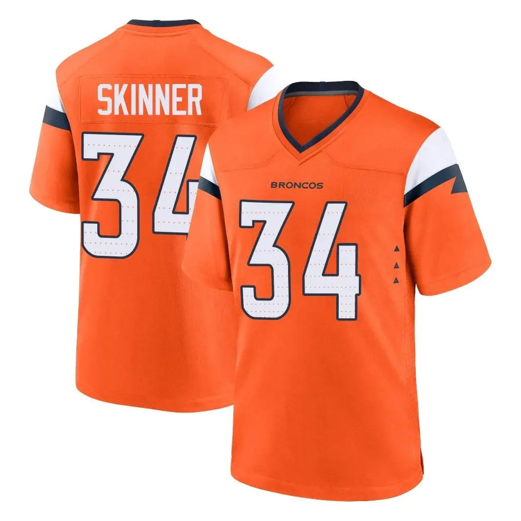 My Store D.Broncos #34 JL Skinner Player Orange Home Game Stitched Jerseys