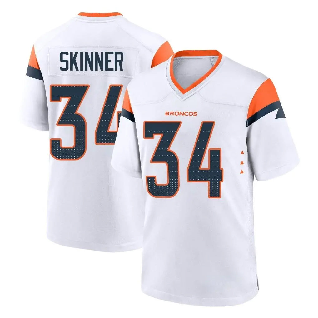 My Store D.Broncos #34 JL Skinner Player White Home Game Stitched Jerseys