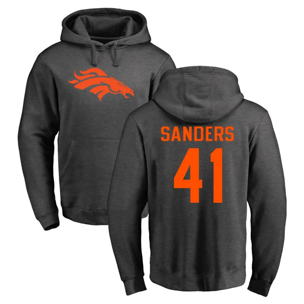 My Store D.Broncos #41 Drew Sanders Player Ash One Color Pullover Hoodie Limited Stitched Jerseys