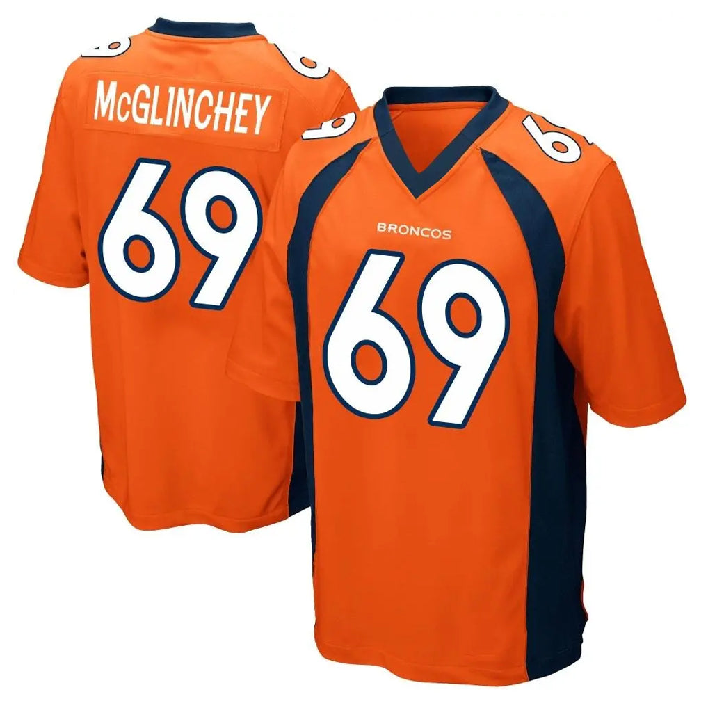 My Store D.Broncos #69 Mike McGlinchey Player Orange Color Home Game Stitched Jerseys