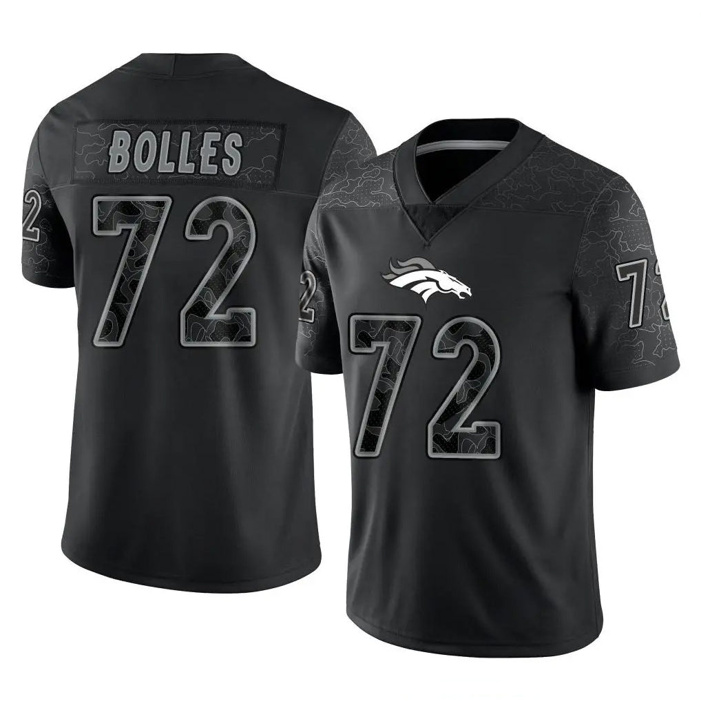 My Store D.Broncos #72 Garett Bolles Player Black Reflective Limited Stitched Jerseys