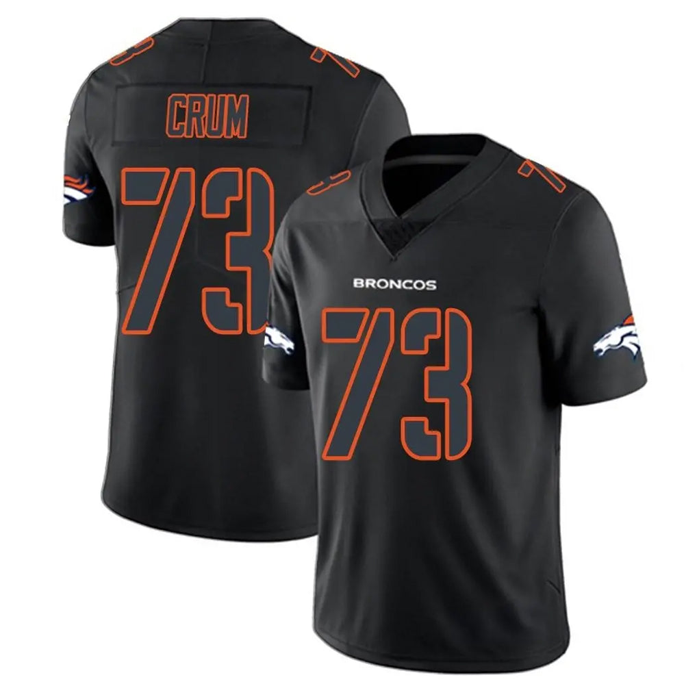 My Store D.Broncos #73 Frank Crum Player Black Impact Limited Game Stitched Jerseys