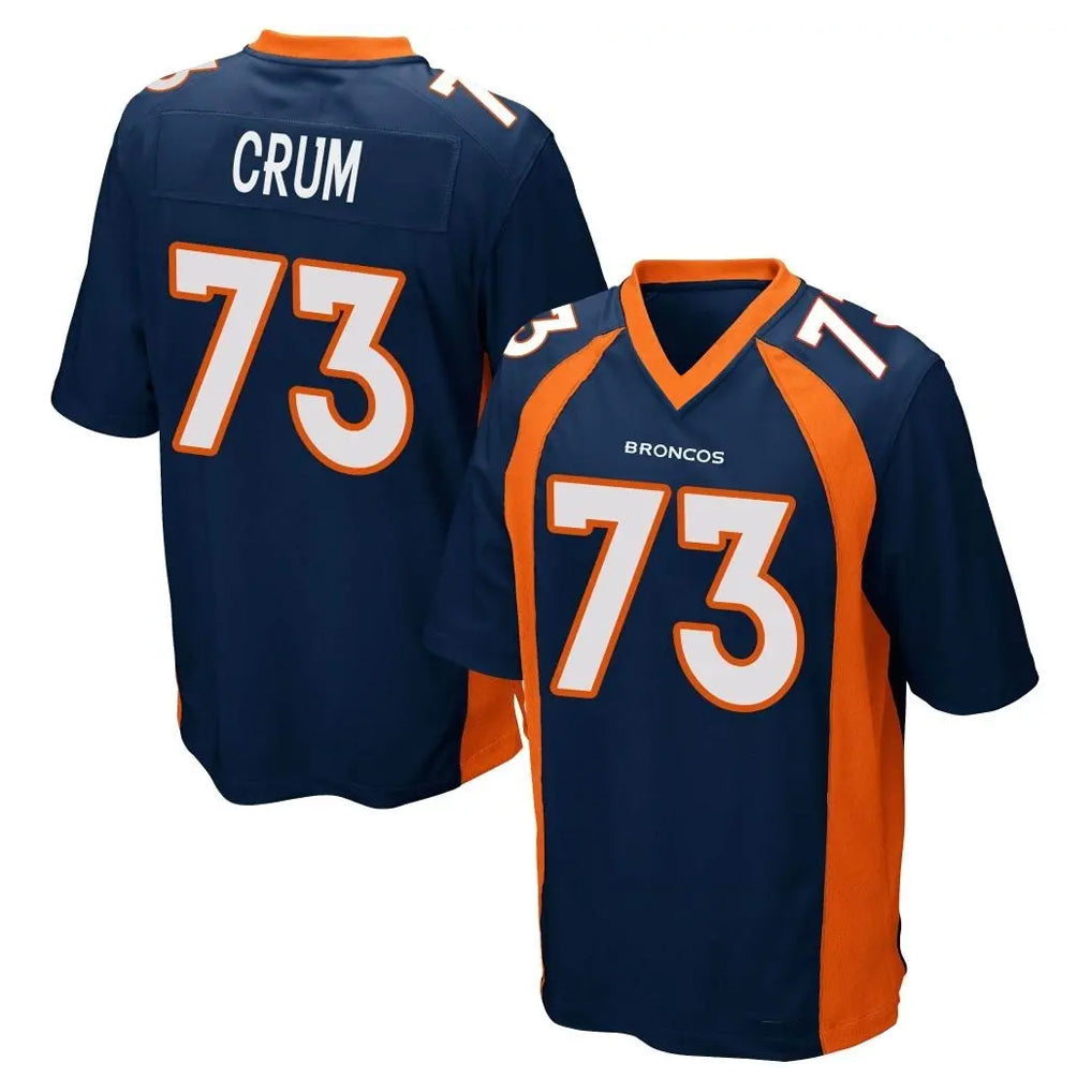 My Store D.Broncos #73 Frank Crum Player Navy Game Stitched Jerseys