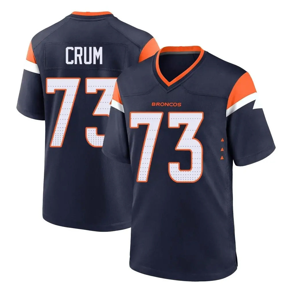 My Store D.Broncos #73 Frank Crum Player Navy Home Game Stitched Jerseys