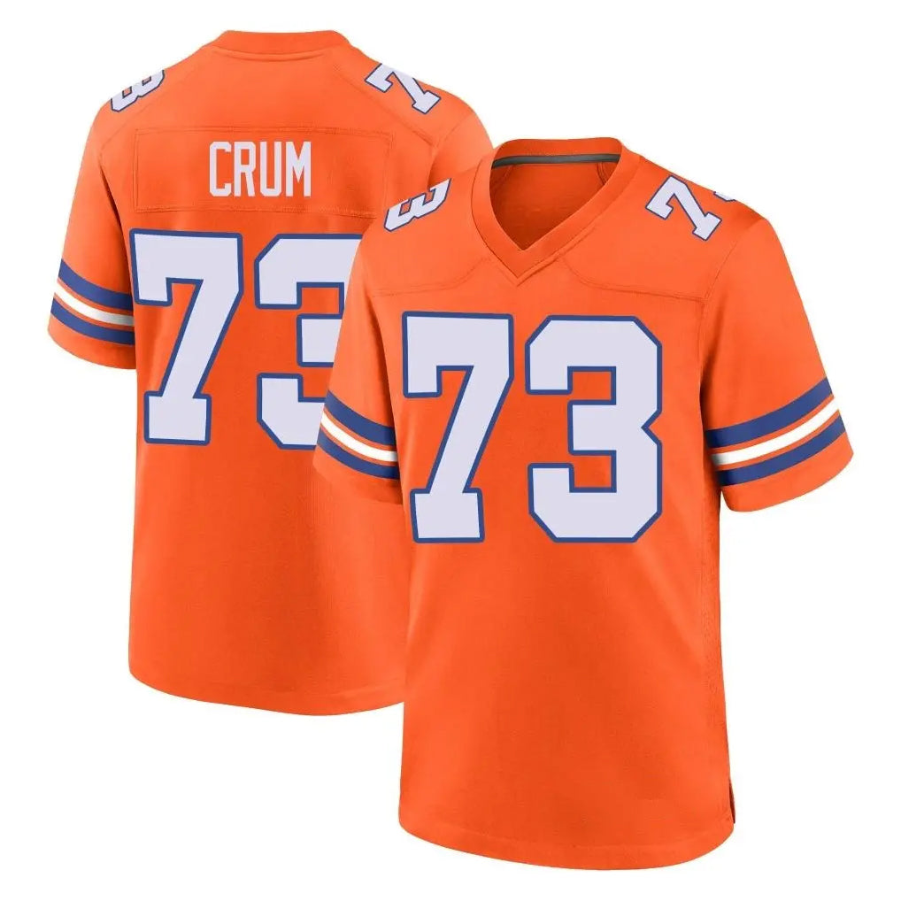 My Store D.Broncos #73 Frank Crum Player Orange Alternate Collection Throwback Game Stitched Jerseys