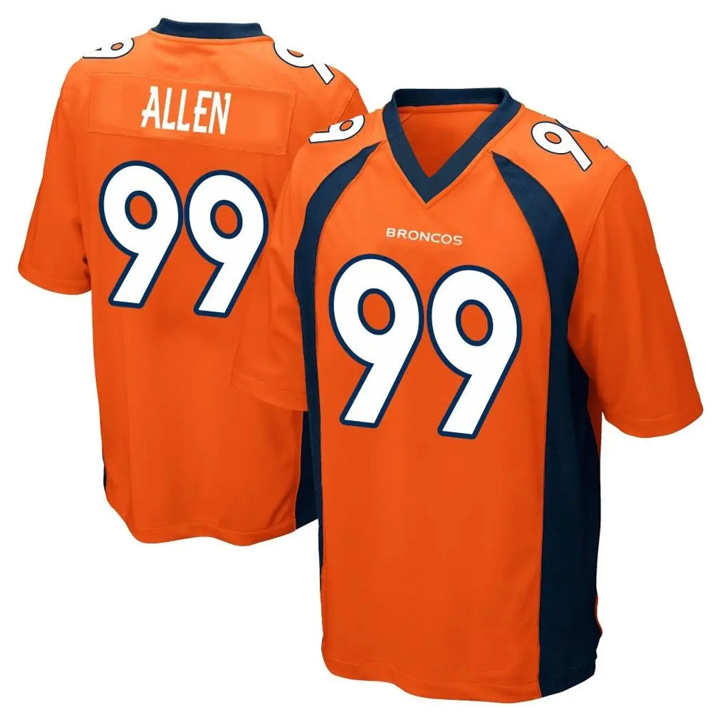 My Store D.Broncos #99 Zach Allen Player Orange Color Home Game Stitched Jerseys