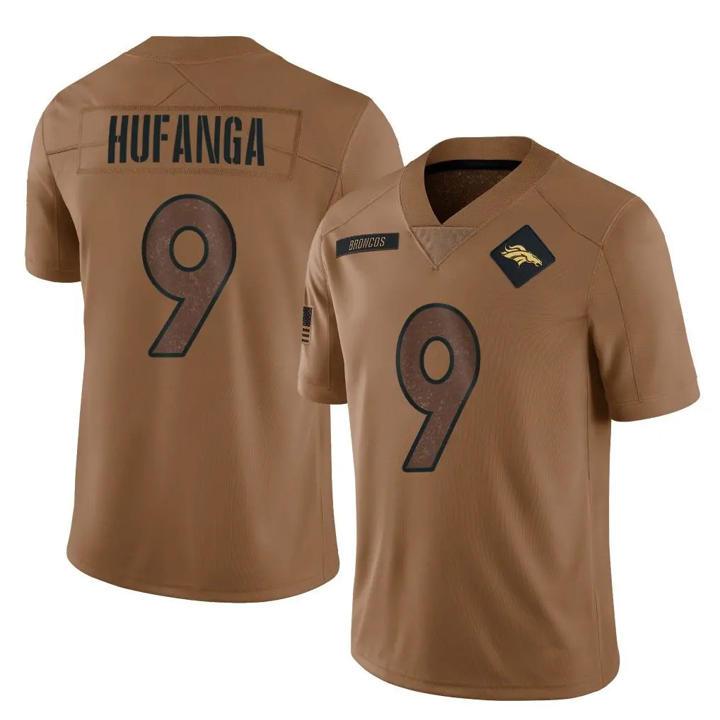 My Store D.Broncos #9 Talanoa Hufanga Player Brown Salute To Service Limited Stitched Jerseys