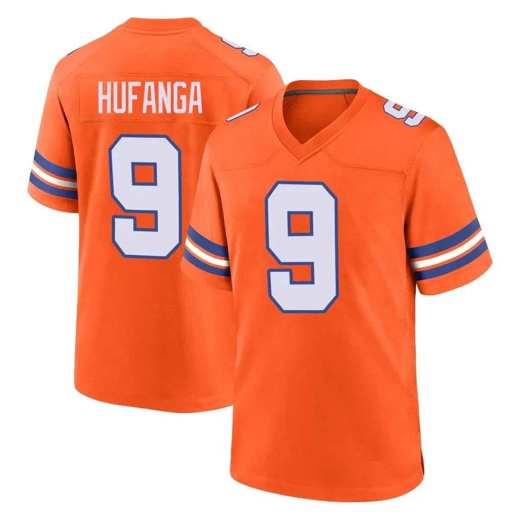 My Store D.Broncos #9 Talanoa Hufanga Player Orange Alternate Collection Throwback Game Stitched Jerseys