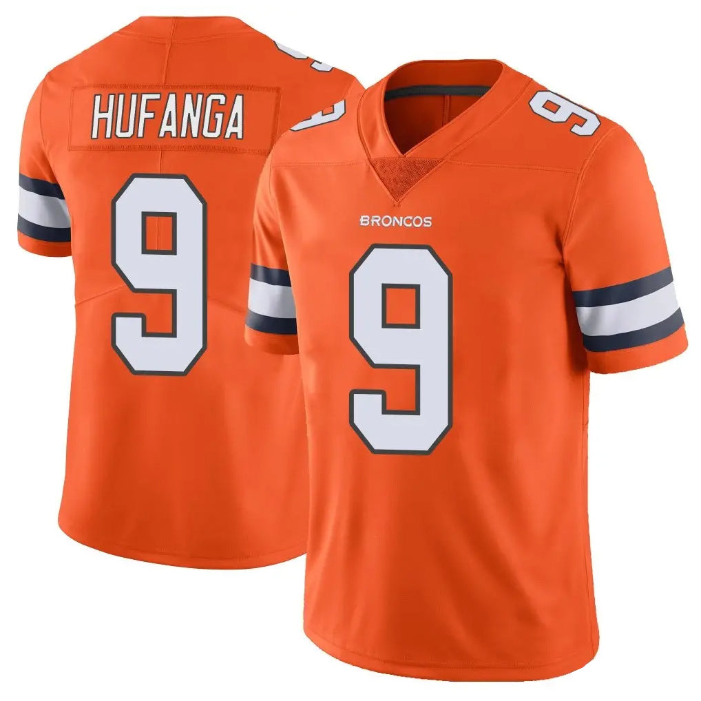My Store D.Broncos #9 Talanoa Hufanga Player Orange Vapor Untouchable Limited Home Game Stitched Jerseys