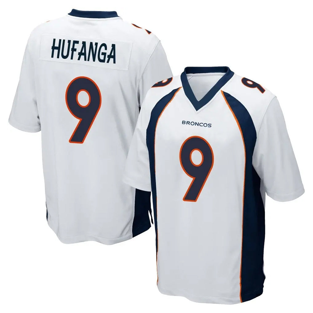 My Store D.Broncos #9 Talanoa Hufanga Player White Game Stitched Jerseys