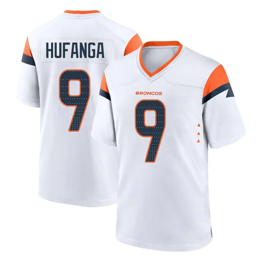 My Store D.Broncos #9 Talanoa Hufanga Player White Home Game Stitched Jerseys