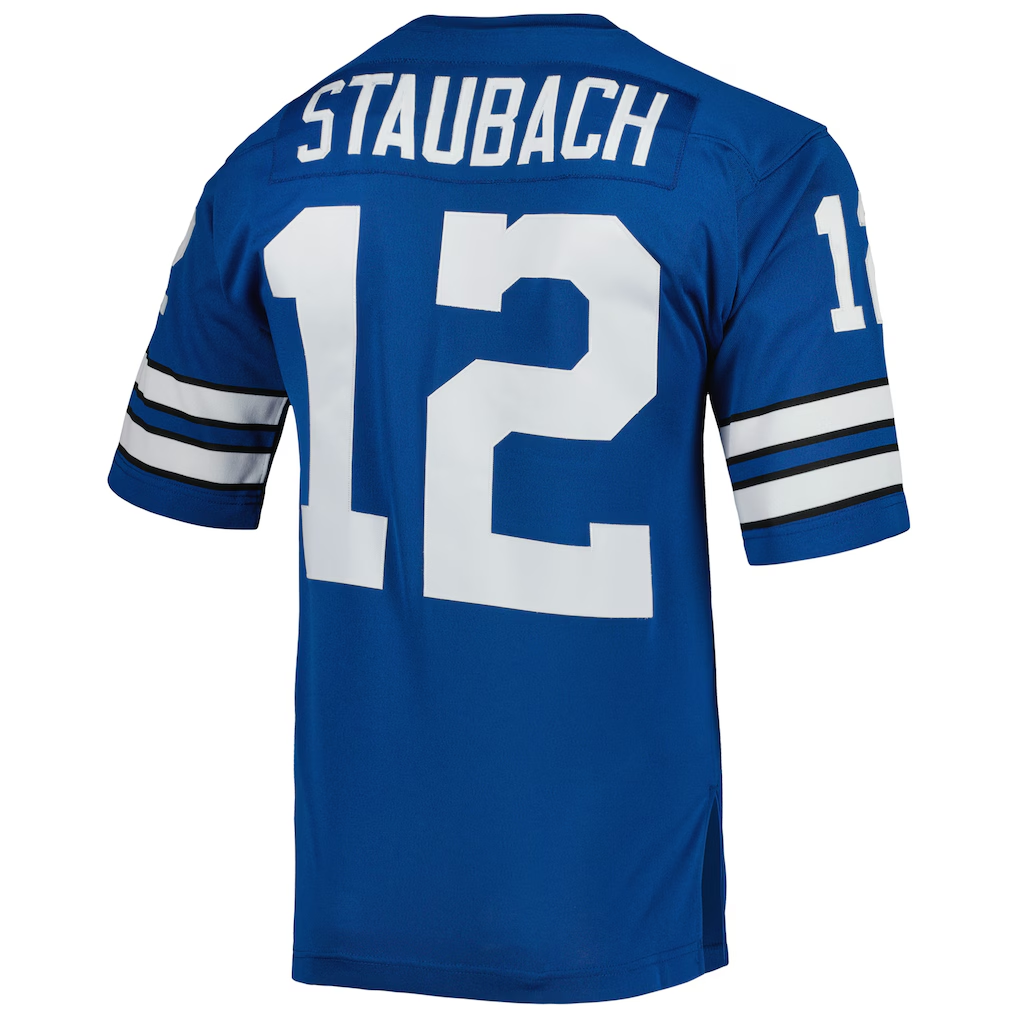 My Store D.Cowboys 1971 #12 Roger Staubach Mitchell & Ness Royal Authentic Throwback Retired Player Stitched Jerseys