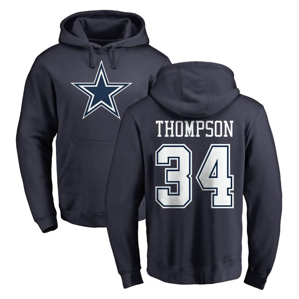 My Store D.Cowboys #34 Jalen Thompson Player Navy Pullover Hoodies Limited Stitched Jerseys