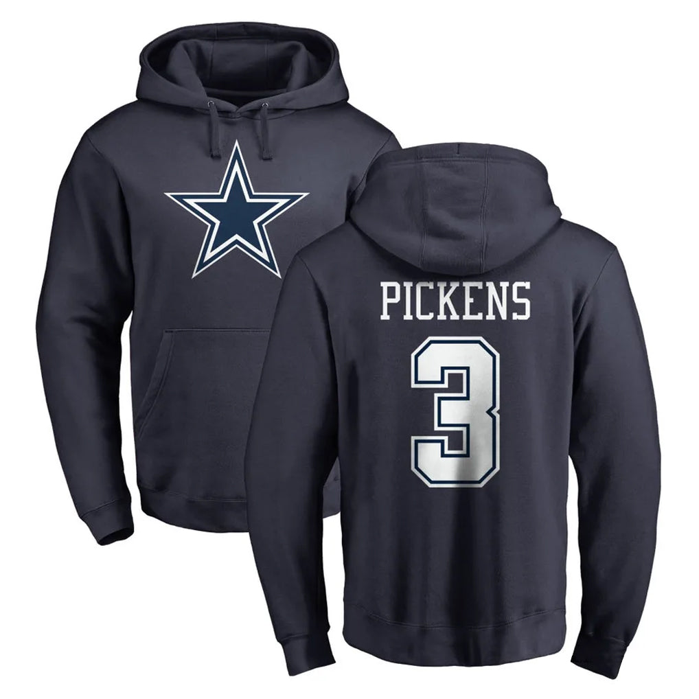 My Store D.Cowboys #3 George Pickens Player Navy Pullover Hoodies Limited Stitched Jerseys