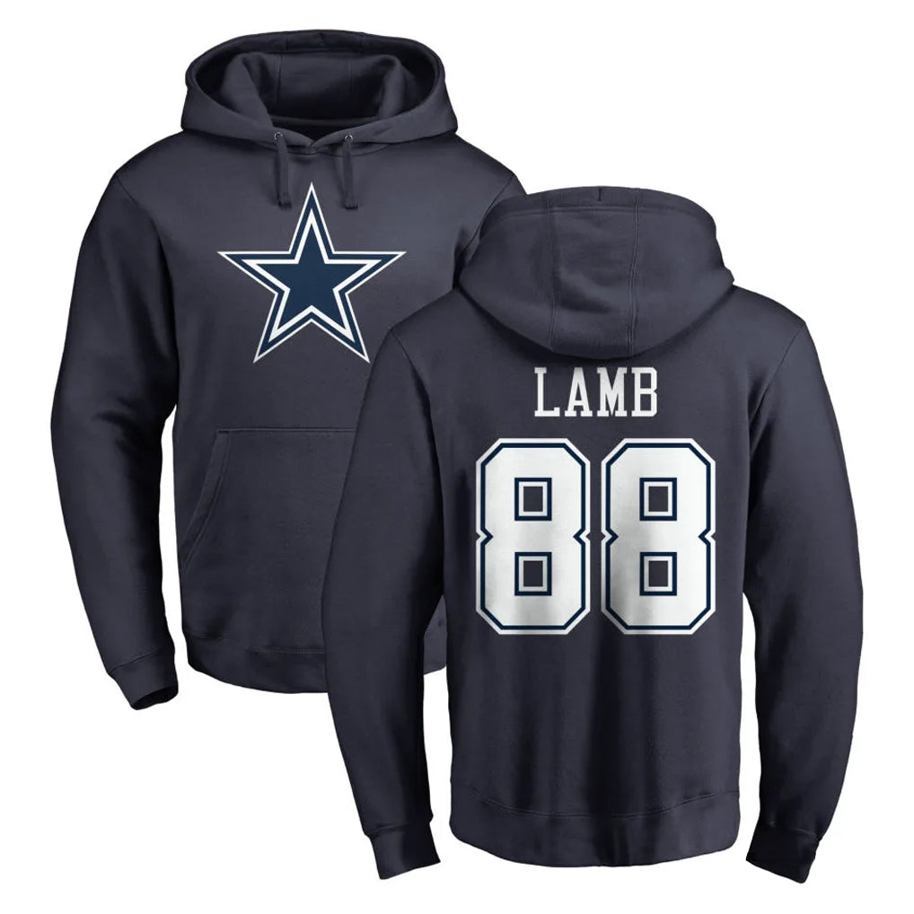 My Store D.Cowboys #88 CeeDee Lamb Player Navy Pullover Hoodies Limited Stitched Jerseys